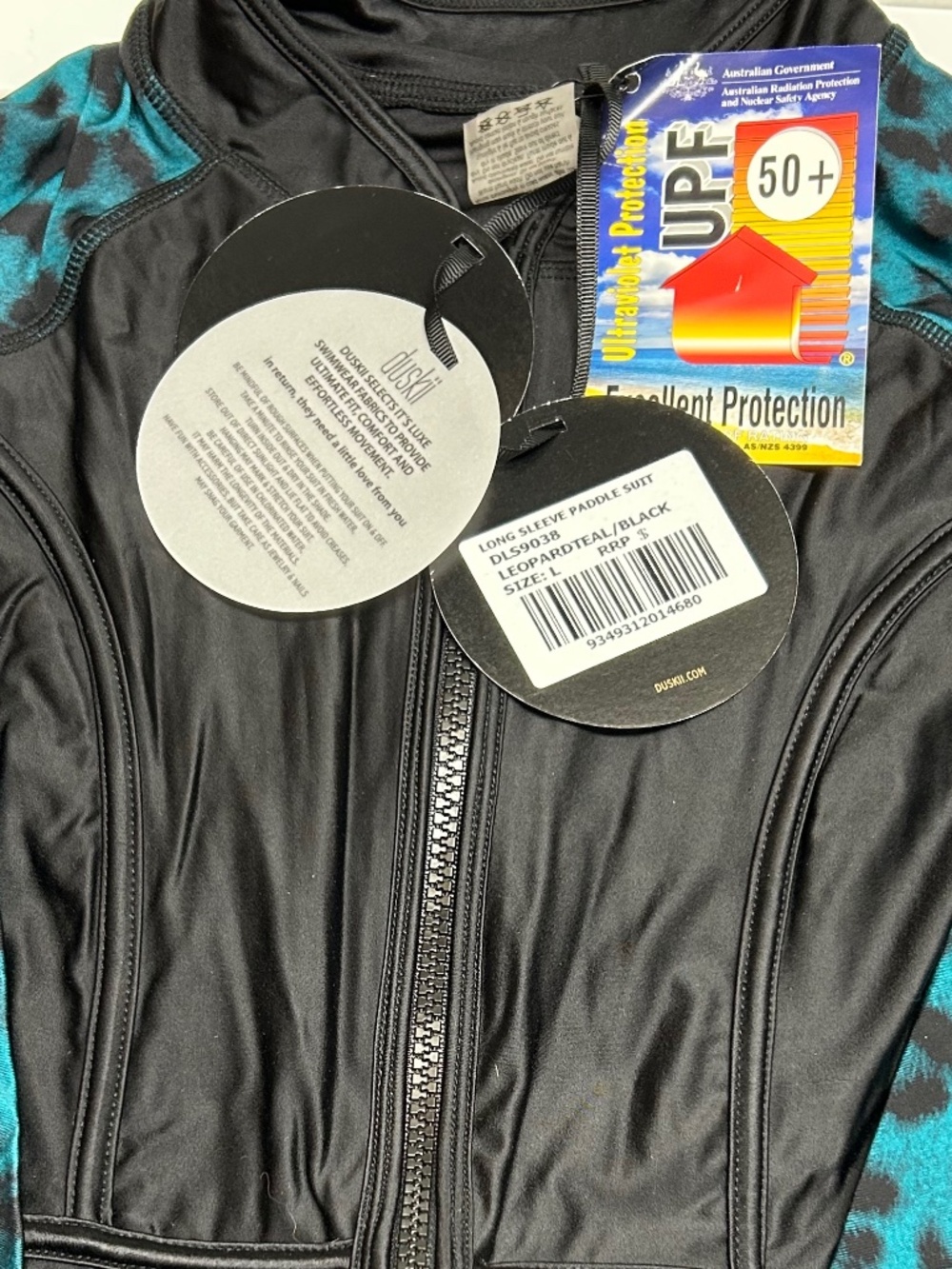 Duskii Long Sleeve Paddle Suit (Surf Suit) Lepoardteal/Black